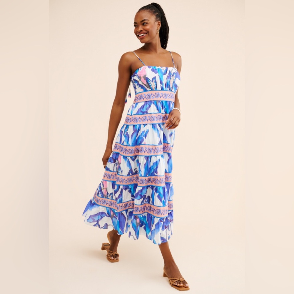 Farm Rio Foliage Midi Dress - Picture 1 of 4